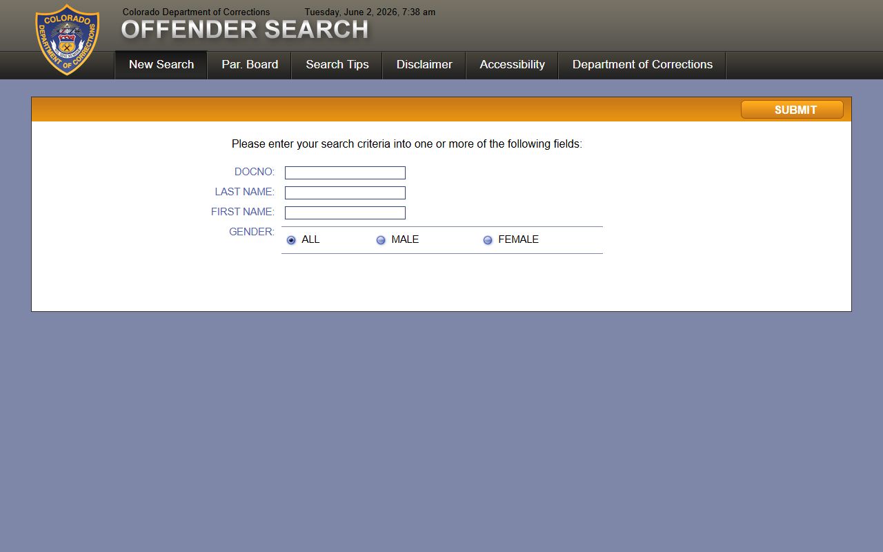 Clear Creek County state prison inmate search CDOC offender search